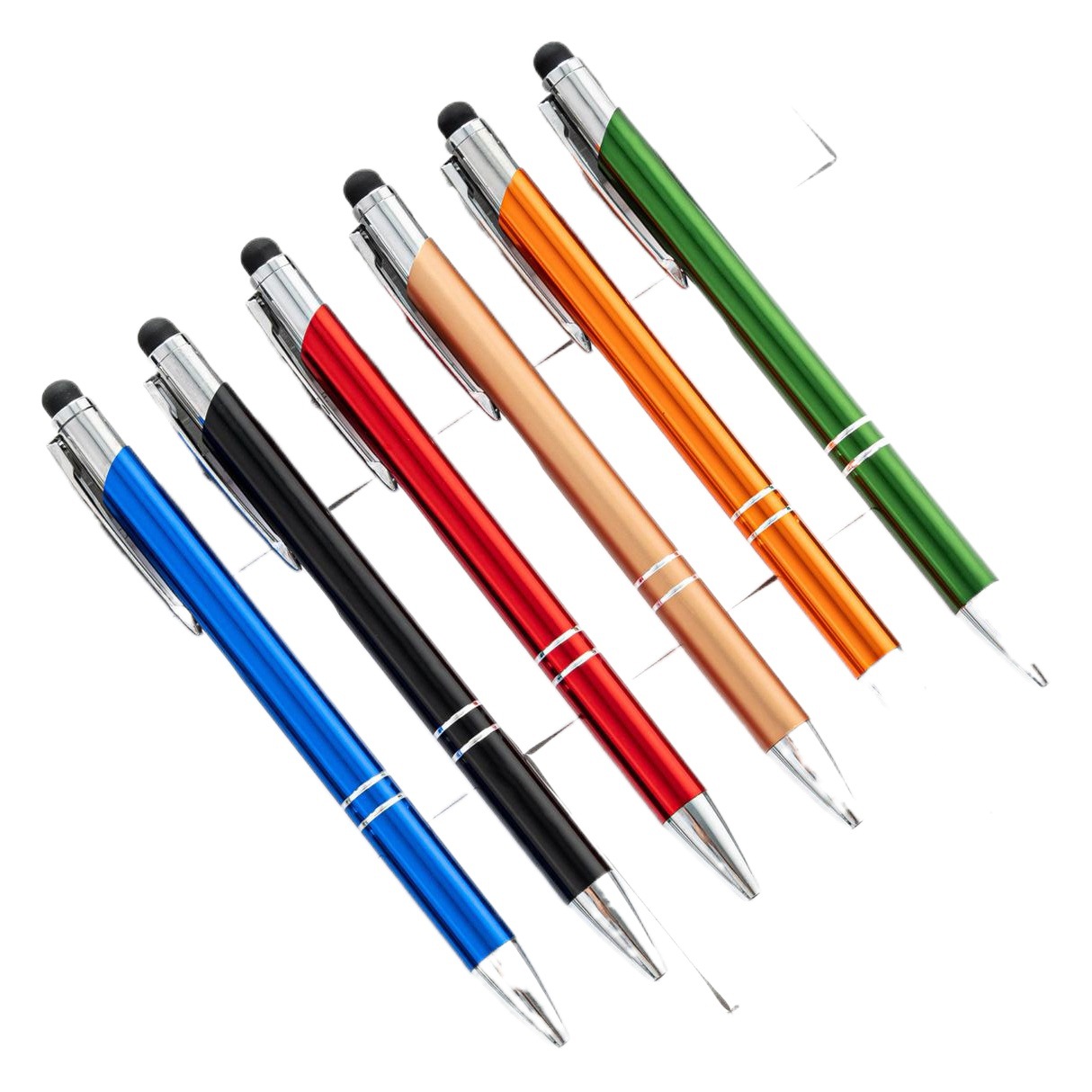 Bolígrafo de bola táctil mayorista de metal de aluminio capacitivo de mano pantalla táctil de doble propósito lápiz de capacitancia de metal