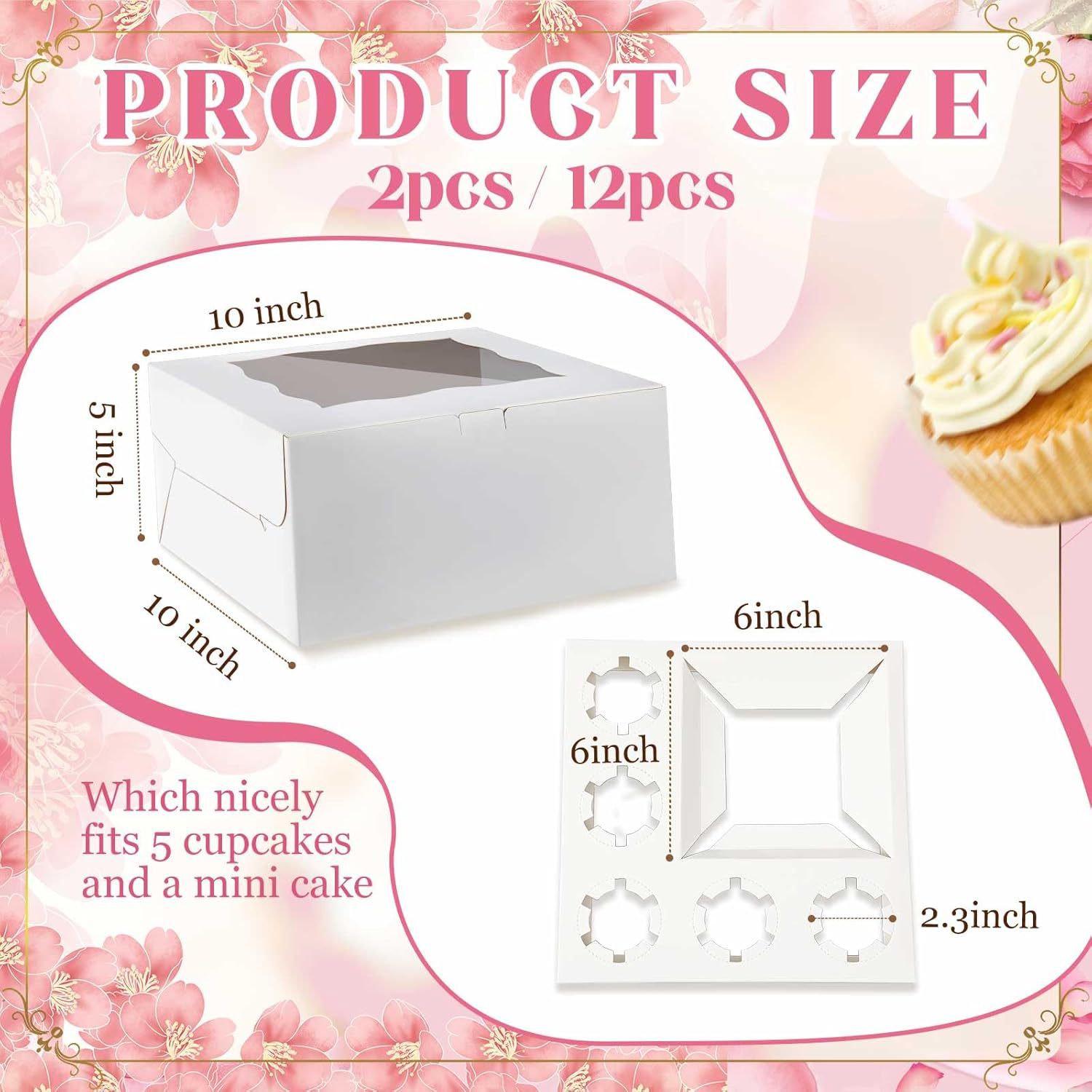 4 tabletas, 5 tabletas, 8 nuevas ventanas, caja de empaque de cupcakes, caja de empaque para hornear Xue Mei Niang, caja de tarta de huevo portátil