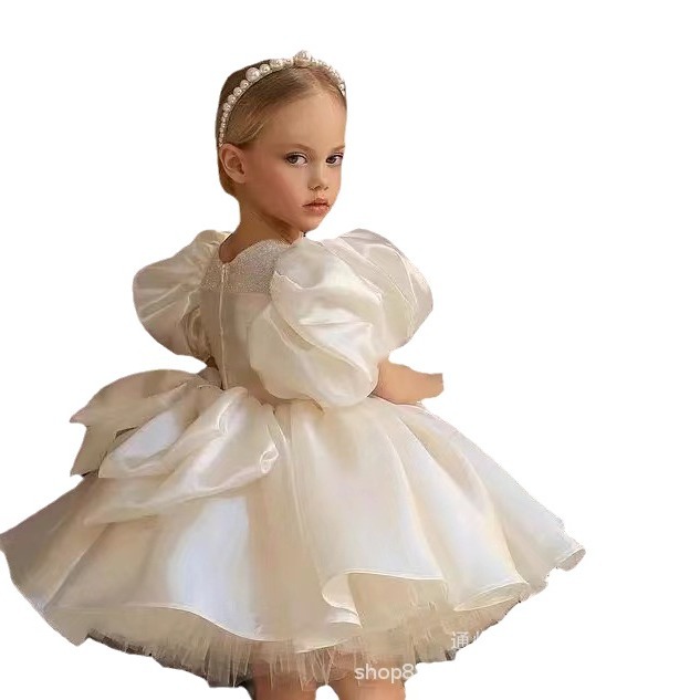 Girls Princess Dress Tulle Skirt Children's Performance Costume New Flower Girl Summer Evening Gown Hostess Outfit_voghion.com