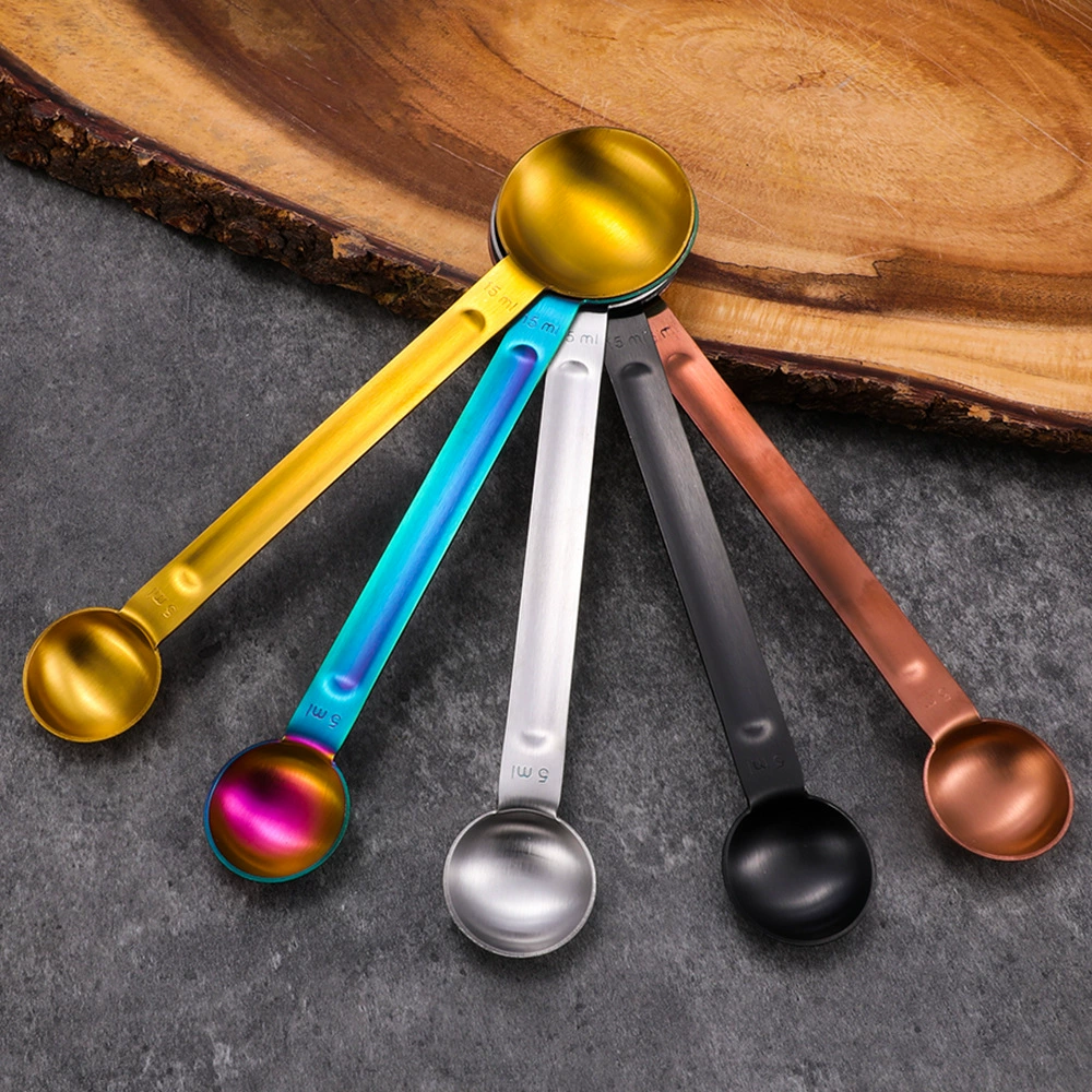 Двуглавая мерная ложка для кофе из нержавеющей стали кофейная ложка измерительное устройство для приправ чай с молоком фруктовый порошок ложка 5 мл/15 мл двуглавая