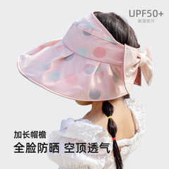 兒童防曬帽夏季薄女童空頂帽可摺疊遮陽太陽帽公主大帽檐女孩帽子