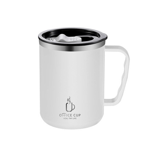 Factory direct supply 304 stainless steel mug double layer coffee milk scale mouth cup office mug gift