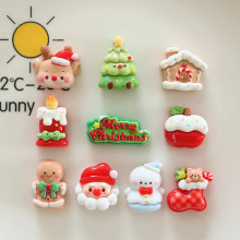 圣诞主题新款饰品鞋扣diy奶油胶发夹发饰树脂配件手机壳装饰批发