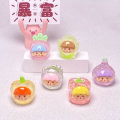 新型夜光細閃野菜阿卓萌粒振音樹脂diyアクセサリー車載小物潮游盲袋