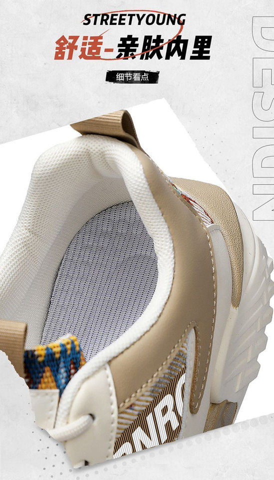 Giày thể thao nam sneaker trắng kiểu mới, giày casual thời trang cho thanh niên, đế dày gót thấp — Màu kaki, Màu xanh dương, màu đỏ chi tiết 10