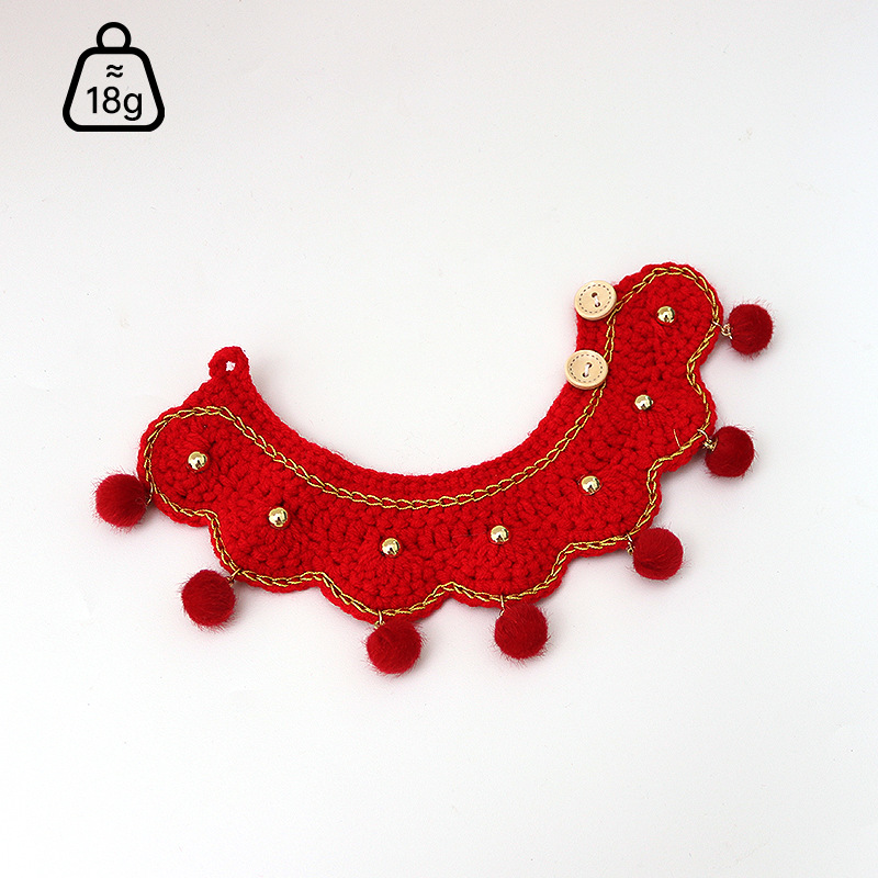 강아지 파란색, 노란색, 흰색 + 빨간색 공 스카프