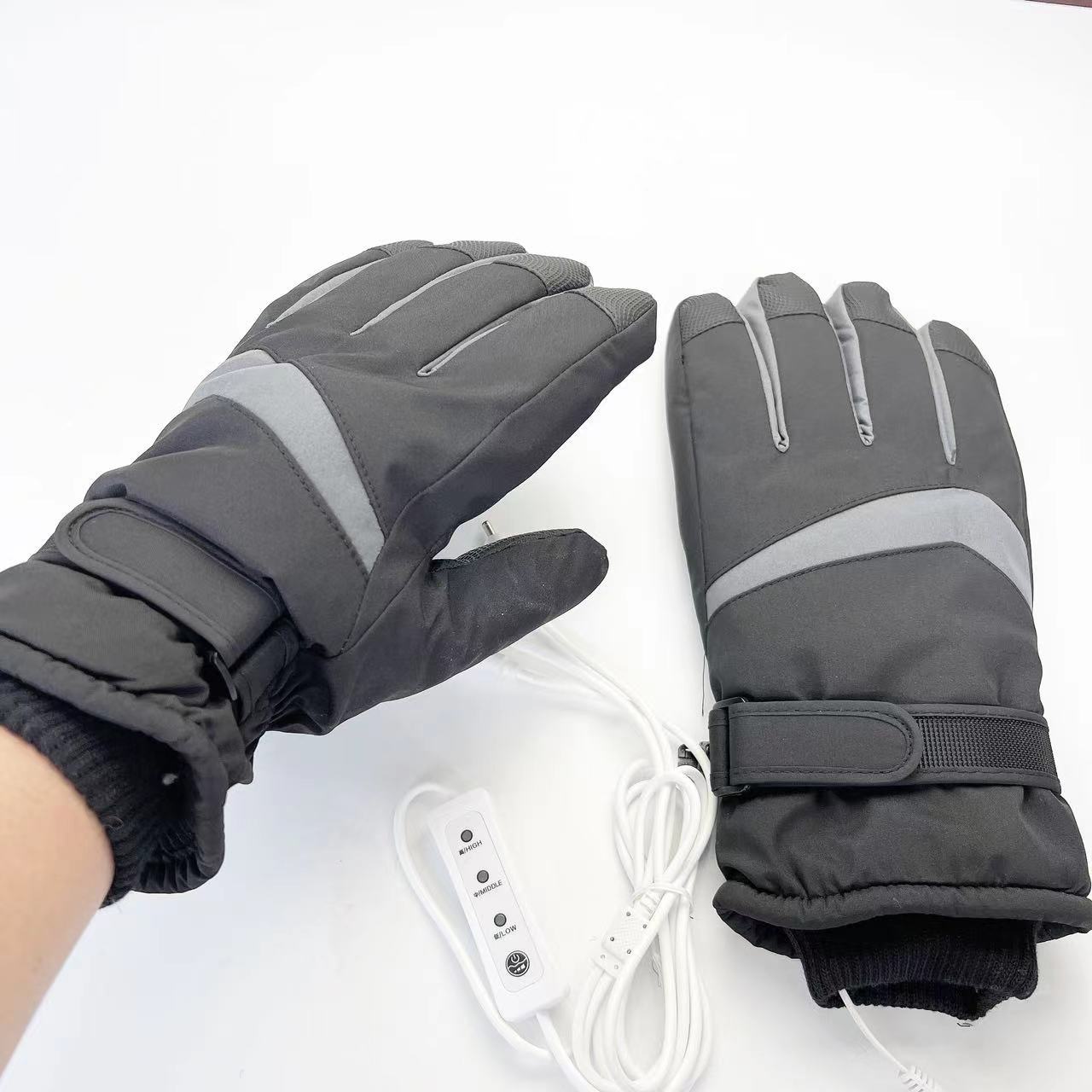 Guanti riscaldanti USB Guanti da sci invernali caldi riscaldanti palmo ispessito antiscivolo touch screen tessuto Oxford sport equitazione_voghion.com