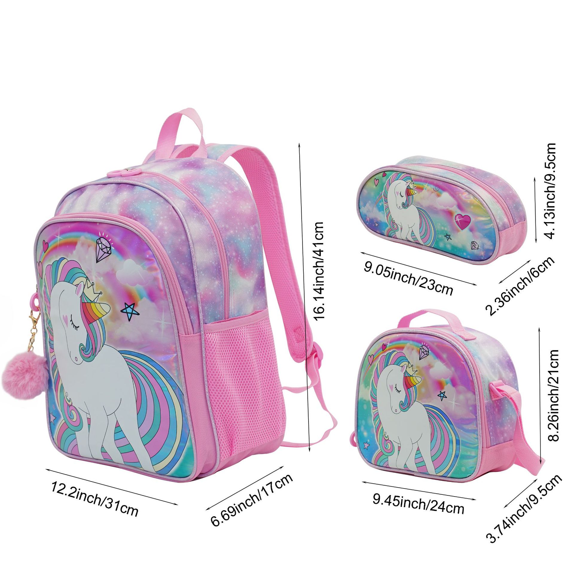 Dibujos animados transfronterizos lindo grado 2-4-6 estudiantes de primaria transpirables para reducir la carga de hombres y mujeres mochilas escolares tridimensionales de hombro para niños de 16 pulgadas