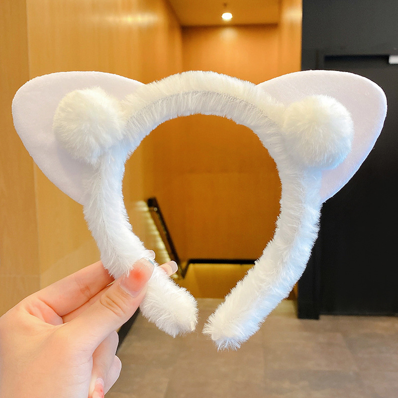 Lavarse la cara en otoño y invierno nuevo clip para el cabello máscara antideslizante pelusa cinta para el cabello lindas bandejas de dibujos animados pareja adornamiento para el cabello