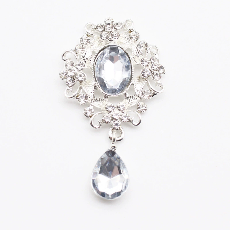 Korean-style Metal Pendant Hair Accessory, Crystal Drop Accent, Multi-Color Options