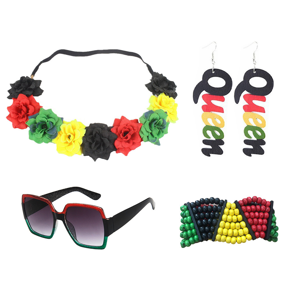 Nuevo vestido de fiesta de junio, sombrero de pescador personalizado, pulsera retro, collar, vestido de fiesta de junio, gafas
