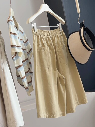 Small casual suit pants for women's summer 2026 new style high-waist slimming all-match straight a-line wide-leg mid-pants