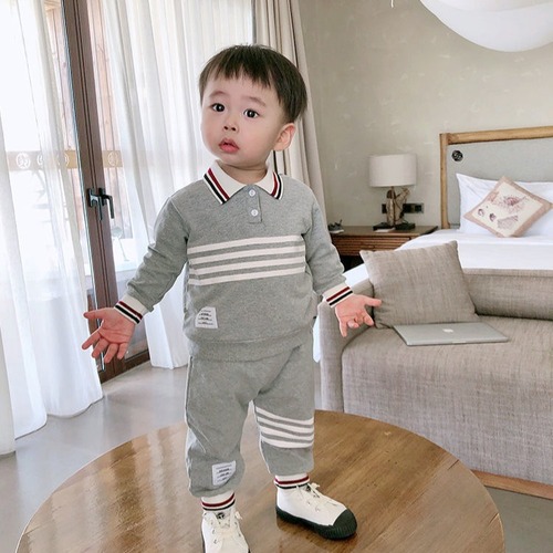 2024 New Boys Autumn Clothing Suit Baby Children Spring Autumn Long Sleeve Sweatshirt Two-piece Set Little Baby Fashionable Clothes