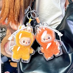 labubu拉布布心底密码4.0保护壳四代搪胶公仔透明防尘罩痛包展示