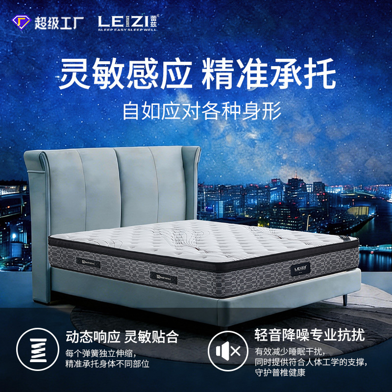 Leizi Glory Adult Independent Bag American Dupont Technology Cotton Mattress Knitted Fabric Gray 3D Breathable
