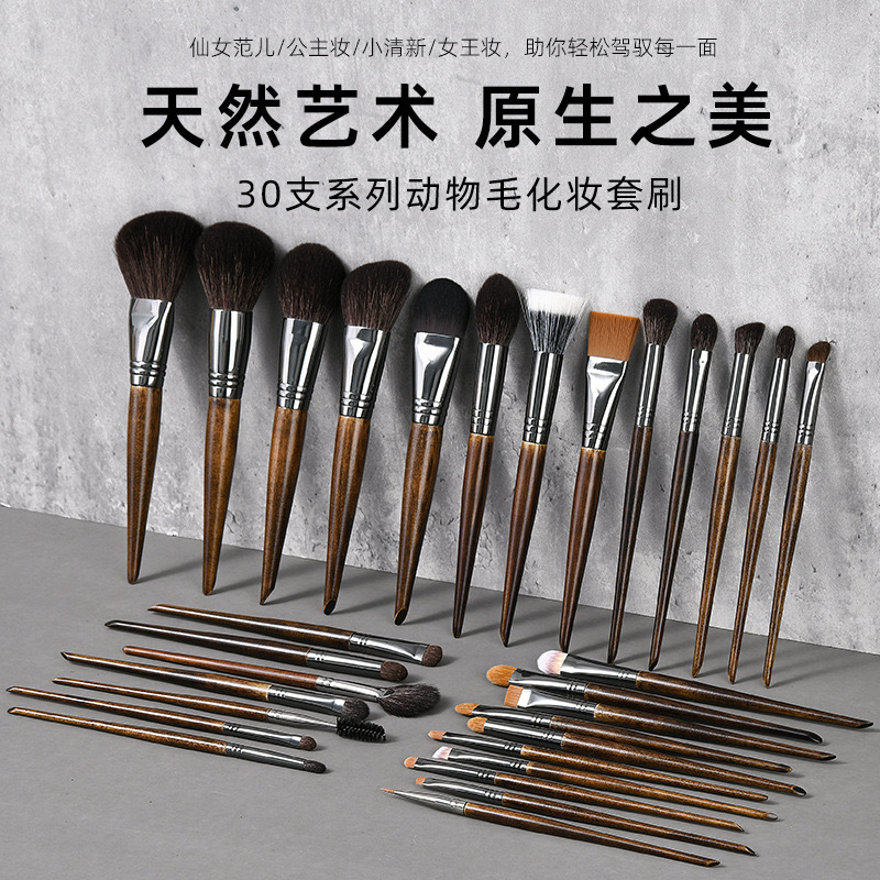 30 conjuntos de cepillo de maquillaje transfronterizo, conjunto completo de cepillo de maquillaje de lana de animales de Cangzhou, escuela de capacitación de maquillaje de maquillaje