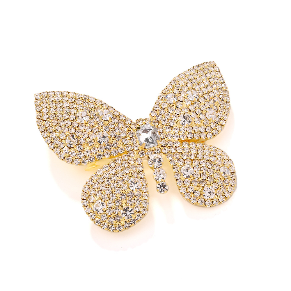 Amazon venta caliente broche de mariposa alta sensación de diamante broche temperamento accesorios broche mujer