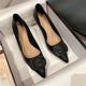 Internet celebrity pointed high heel shoes for women 2023 Spring and Autumn new versatile professional nude low-cut mid heel soft leather stiletto heel shoes
