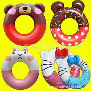 Factory direct supply children swimming ring inflatable water supplies cute cat swimming seat Mickey bear armpit ring