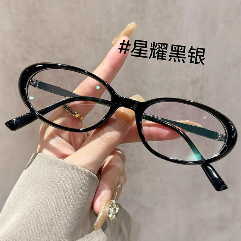 Nuevo retro elíptico pequeño marco anti-luz azul gafas de lector de moda de mujeres bordes gruesos de alta calidad que muestran la cara pequeña gafas de lector HD