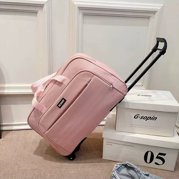 Korean Style New Travel Bag Portable Travel Bag with Wheels Large Capacity Waterproof Foldable Luggage Bag Men's Travel Bag