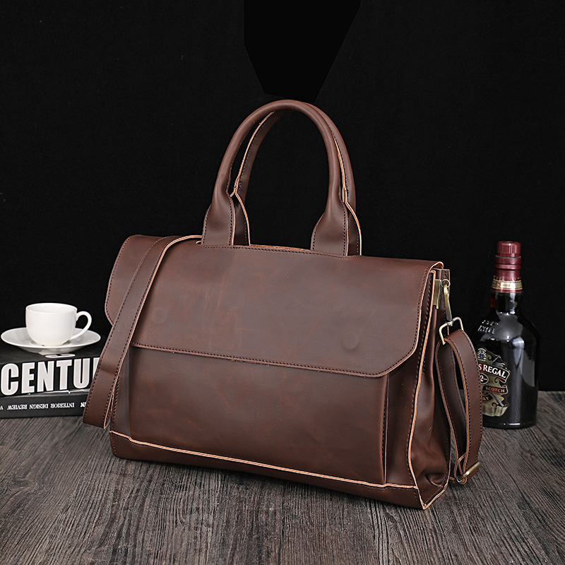 Handbags for Men 2024 New Arrivals Large-capacity Classic Retro Men’s Shoulder Bag High-quality Leather Crossbody Bag Business Computer Briefcase._voghion.com
