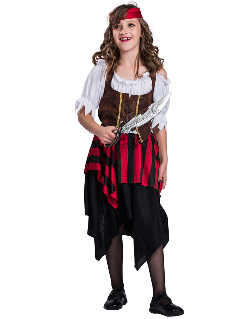 Fabricante en stock de los niños juego de rol traje de Halloween piratas del Caribe niños drama traje 61 rendimiento traje