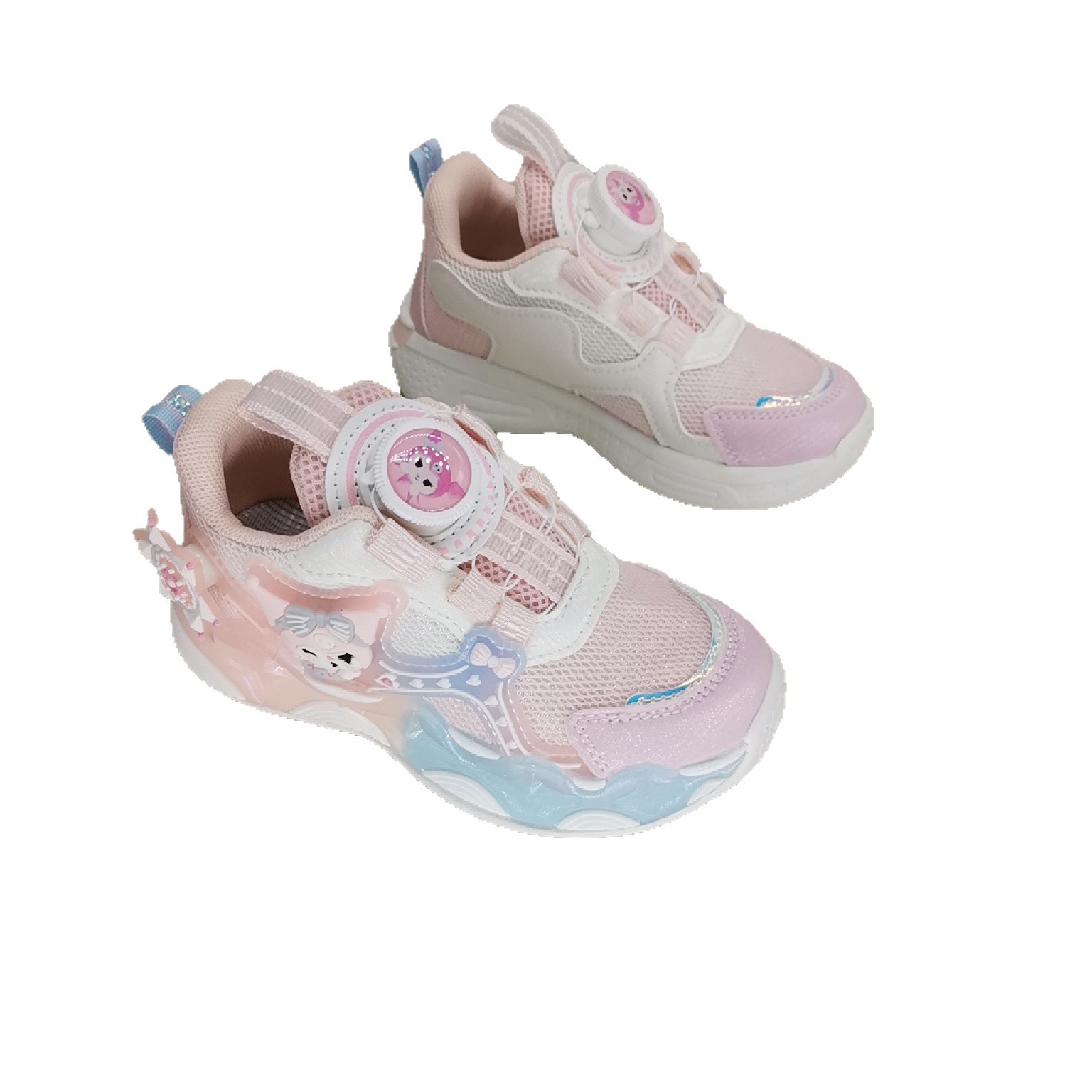 2025 principios de otoño nuevos zapatos de niñas de doble red para niños de 3 - 6 años de edad Kulomi con lámparas zapatillas deportivas para niños