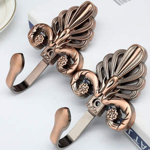 European Style Curtain Hook Wall Hook Alloy Leaf Curtain Hook Curtain Strap Tie Ball Home Coat Hook