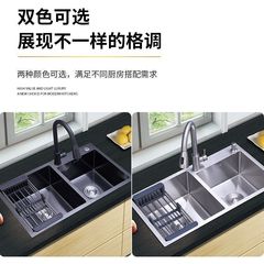 ブラックナノ 304 ステンレス鋼多機能シンクキッチンシンクシングルスロットダブルスロット厚みのあるカウンタートップミドルボウル