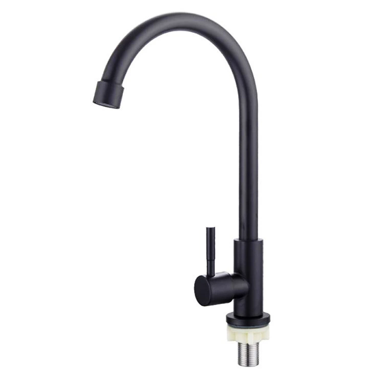Hui Porcelain Foreign Trade 304 Stainless Steel Black Single Cold Water Large Bend 304 Single Cold Universal Paint Black Tripper