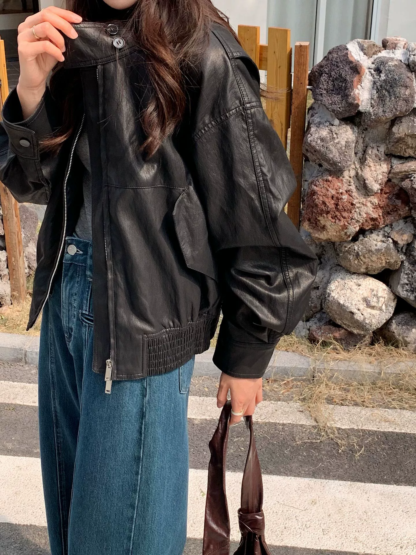 Autumn jacket, design shirt with zipper