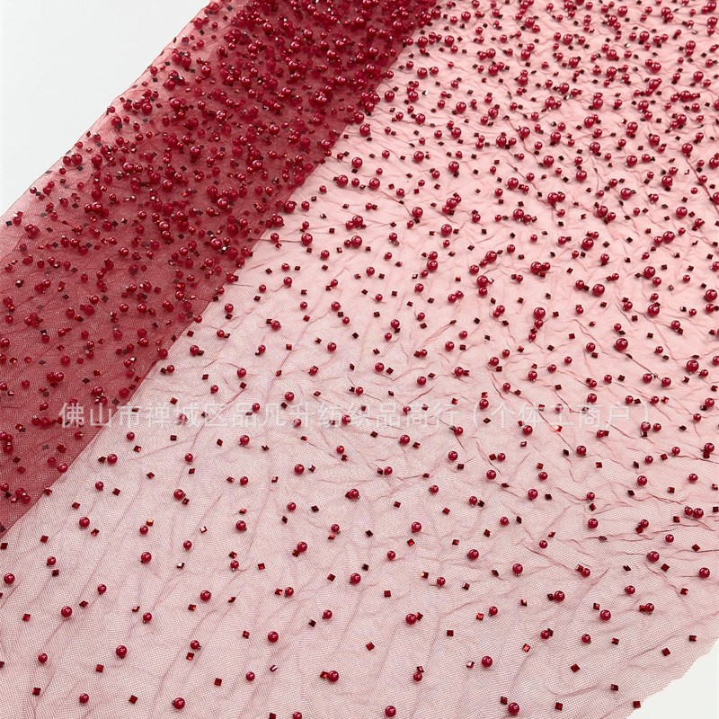 Gradiente unilateral broca caliente para aumentar la tela de malla de bola de burbuja alta moda vestido de moda tela de vestido de moda LACE image 5