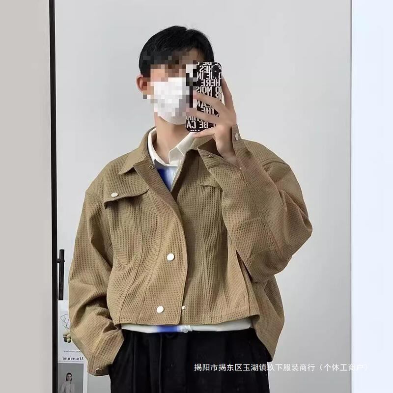 Advanced Design Sense Niche Long-sleeved Jacket Jacket Men's Korean-style Loose Casual Barber Light Mature Style Handsome Top Advanced Design Sense Niche Long-sleeved Jacket Jacket Men's Korean-style Loose Casual Barber Light Mature Style Handsome Top