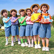 儿童啦啦队演出服小学生运动会开幕式糖果色幼儿园啦啦操表演服装