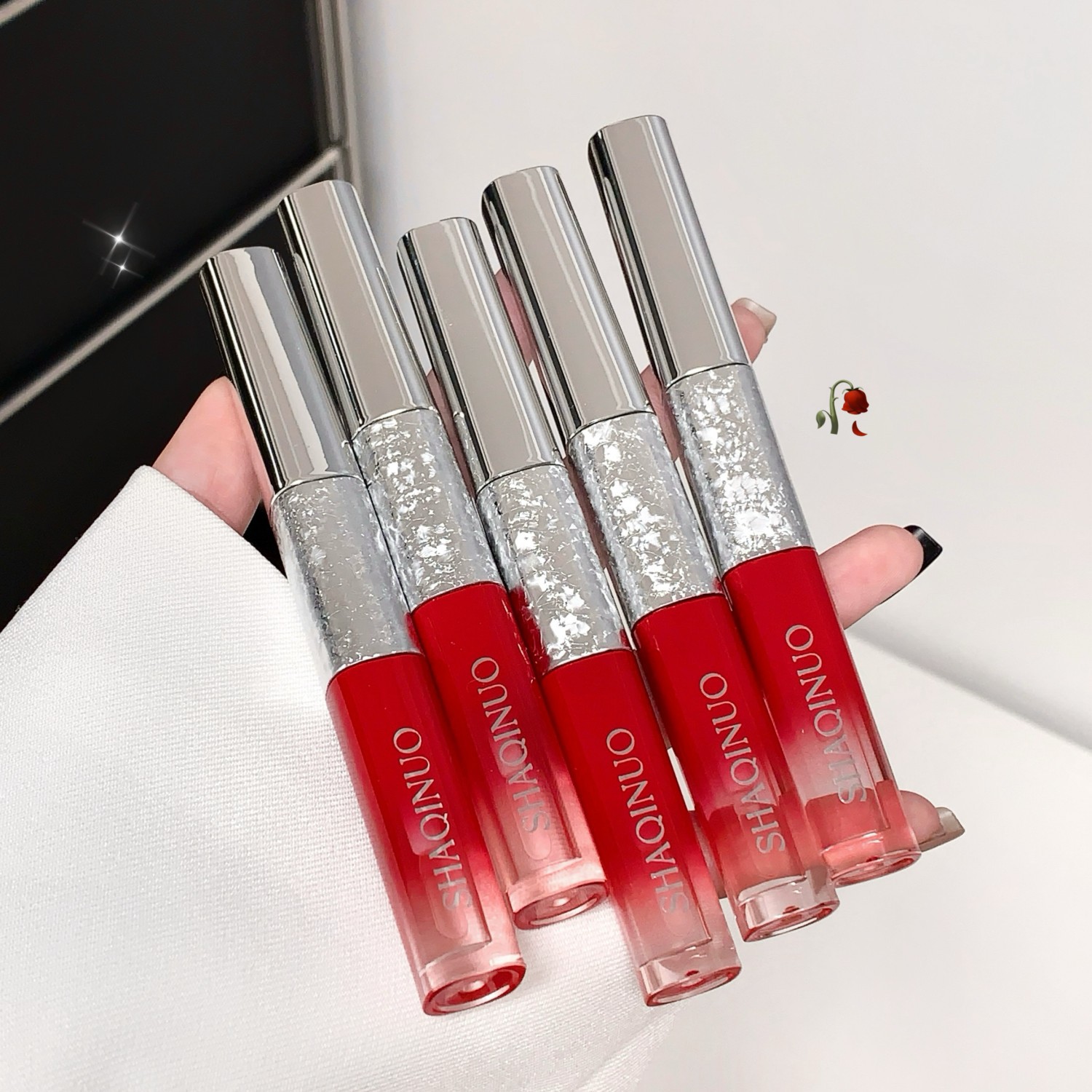 Sakino esmalte labial de doble cabeza, espejo de agua, miel labial, niebla mate, maquillaje, lápiz labial impermeable.