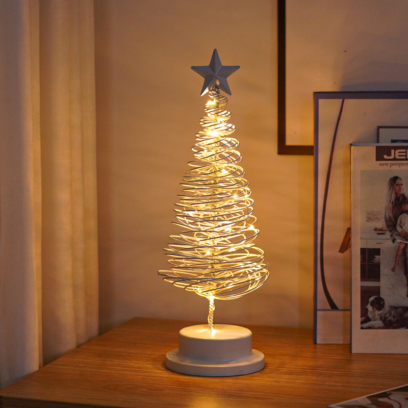 Nuevo árbol de Navidad LED decoración de luces de estilo de luces de vacaciones atmósfera estrella de la habitación decoración de la lámpara del dormitorio pequeña lámpara de mesa