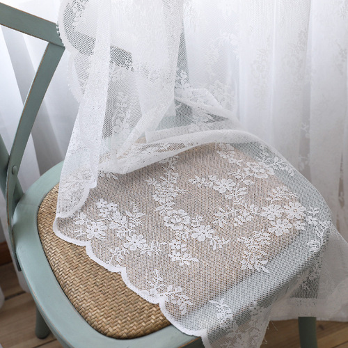 High-end white lace curtain fabric sheer window wedding curtain net fabric dessert table prop fabric material free shipping