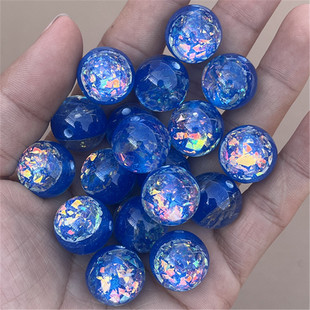 16MM resin explosion light luxury sequins cat's eye foil flash beaded DIY jewelry mobile phone chain beaded pen accessories