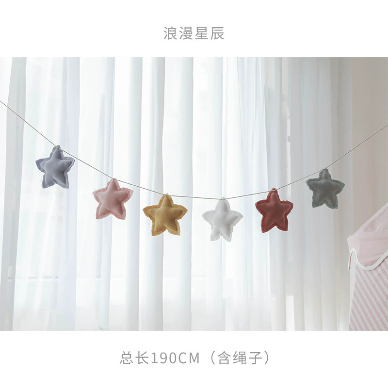 Флаг-гирлянда BG54 Star Hanging Flag Cotton Handmade Handmade Penta -Star Декорация маленький цветной баннер детский дом день рождения сцена настенное полотенце