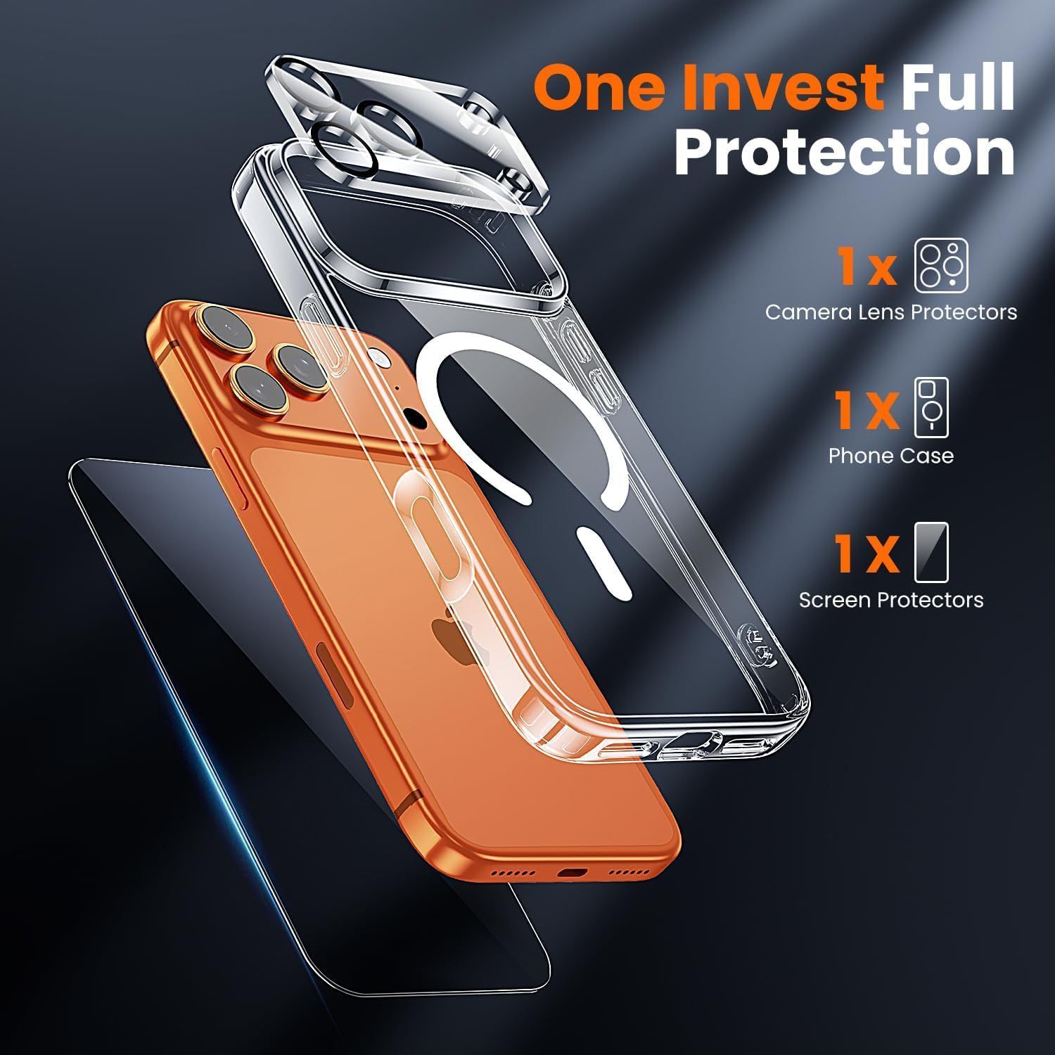 爆款手机壳套膜套装 适用于iphone17Promax360°旋转支架镜头保护