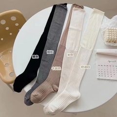 Autumn and winter milky white stockings for women, khaki high stockings, beige thigh socks, Japanese spliced ​​over-the-knee socks, pile socks