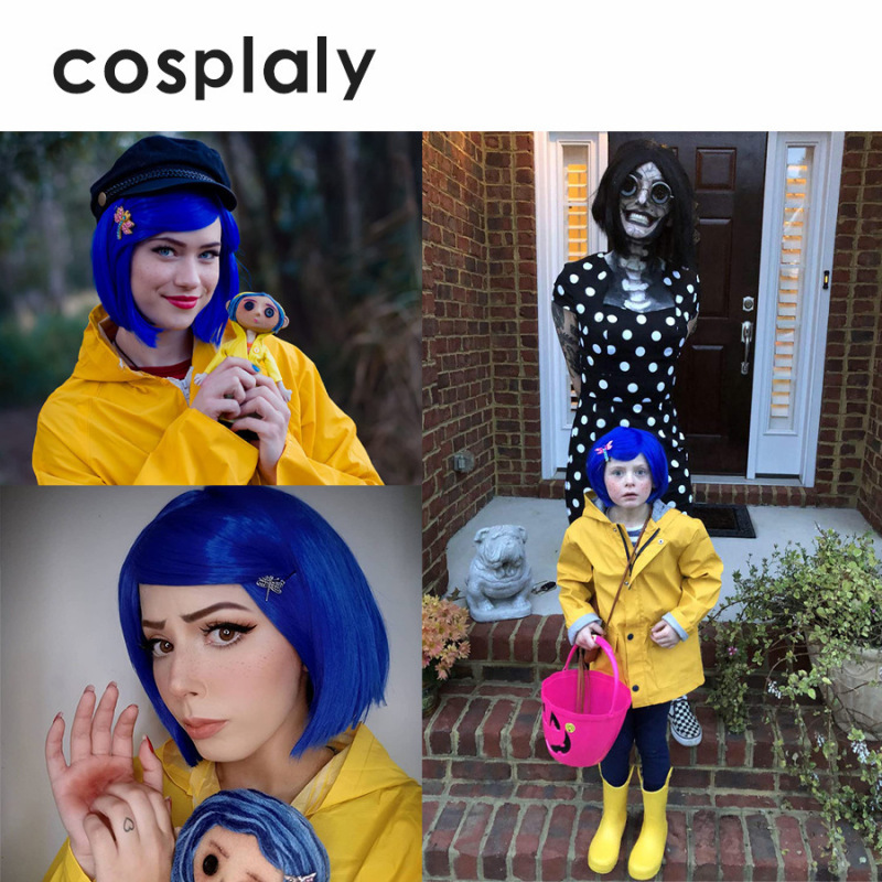 Anime Festival Party Stage Women's Costume Cos Wig Ghost Mom Caroline Halloween Costume Wig Headgear Anime Festival Party Stage Women's Costume Cos Wig Ghost Mom Caroline Halloween Costume Wig Headgear