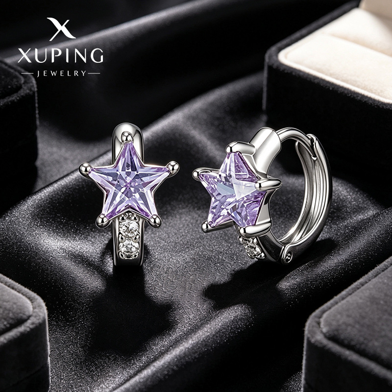 Xuping joyería estilo de moda europea y americana aretes exagerados doble fila brillante aretes de aretes de arroz de arroz pendientes de arroz transfronterizos aretes al por mayor image 65