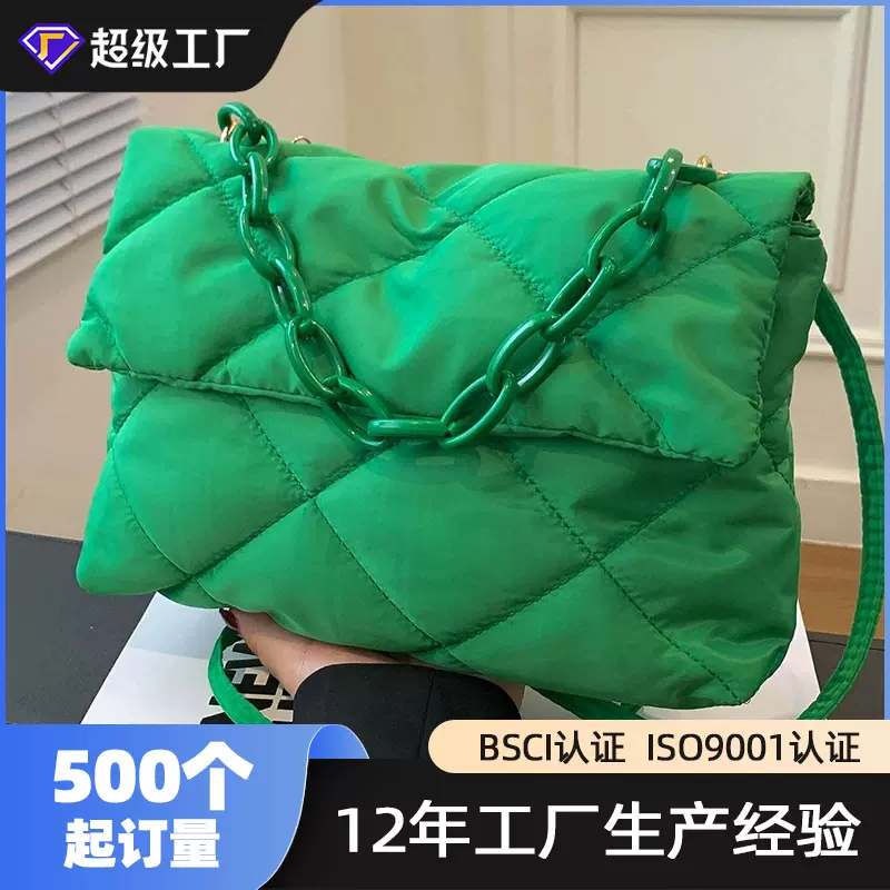 新款链条包潮流时尚斜挎包定制菱格女士手提包大气百搭单肩包包