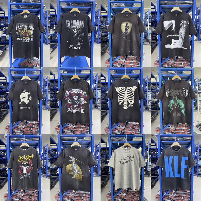 New Hip Hop European and American Fashion Brand Retro Band Washed Old Loose All-match Round Neck Short Sleeve T-shirt for Men and Women New Hip Hop European and American Fashion Brand Retro Band Washed Old Loose All-match Round Neck Short Sleeve T-shirt for Men and Women
