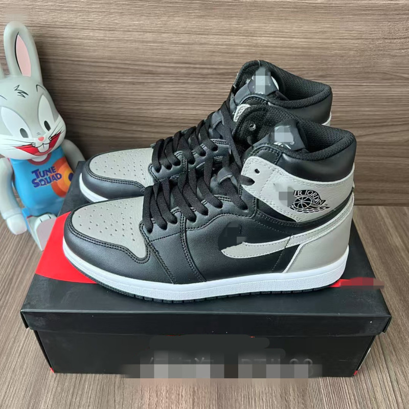 Putian Shoes Pure Original Aj1 High-Top First-Layer Leather Black and White Panda Chicago Obsidian Shadow Gray Men's and Women's Basketball Shoes