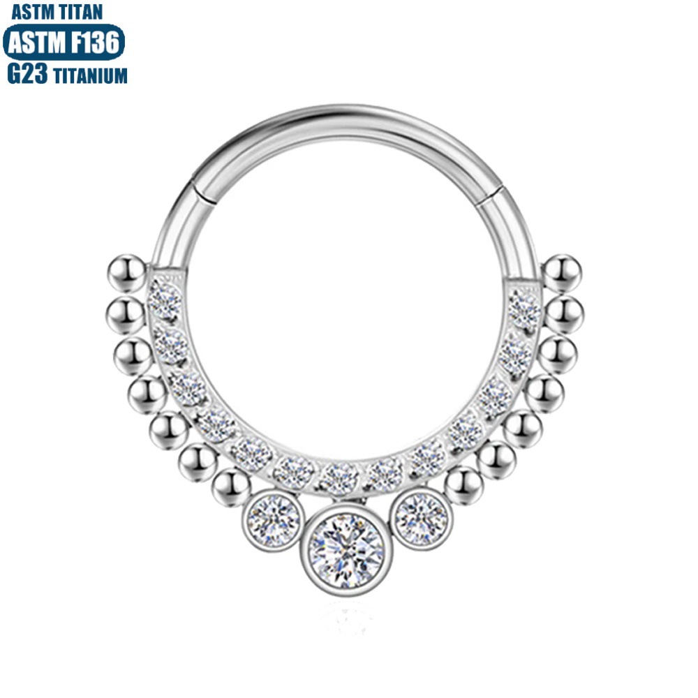Silver pointed spike labret stud material detail