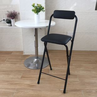 New Household High-Foot Folding Chair Back Chair Soft Seat Leisure Chair Installation-Free High Chair Dining Chair Bar Chair Bar