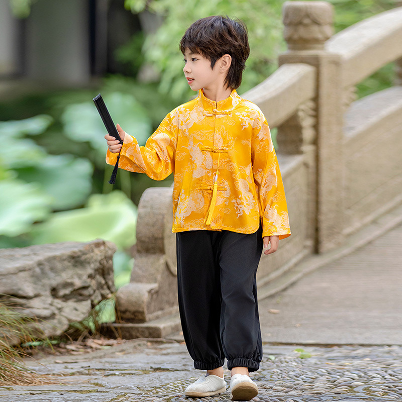 Children's Hanfu Autumn 2024 New Boys and Girls Chinese Style New Chinese Guoxue Story Recitation Tang Suit Performance